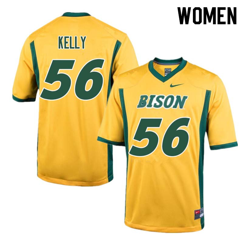Women #56 Justice Kelly North Dakota State Bison College Football Jerseys Sale-Yellow